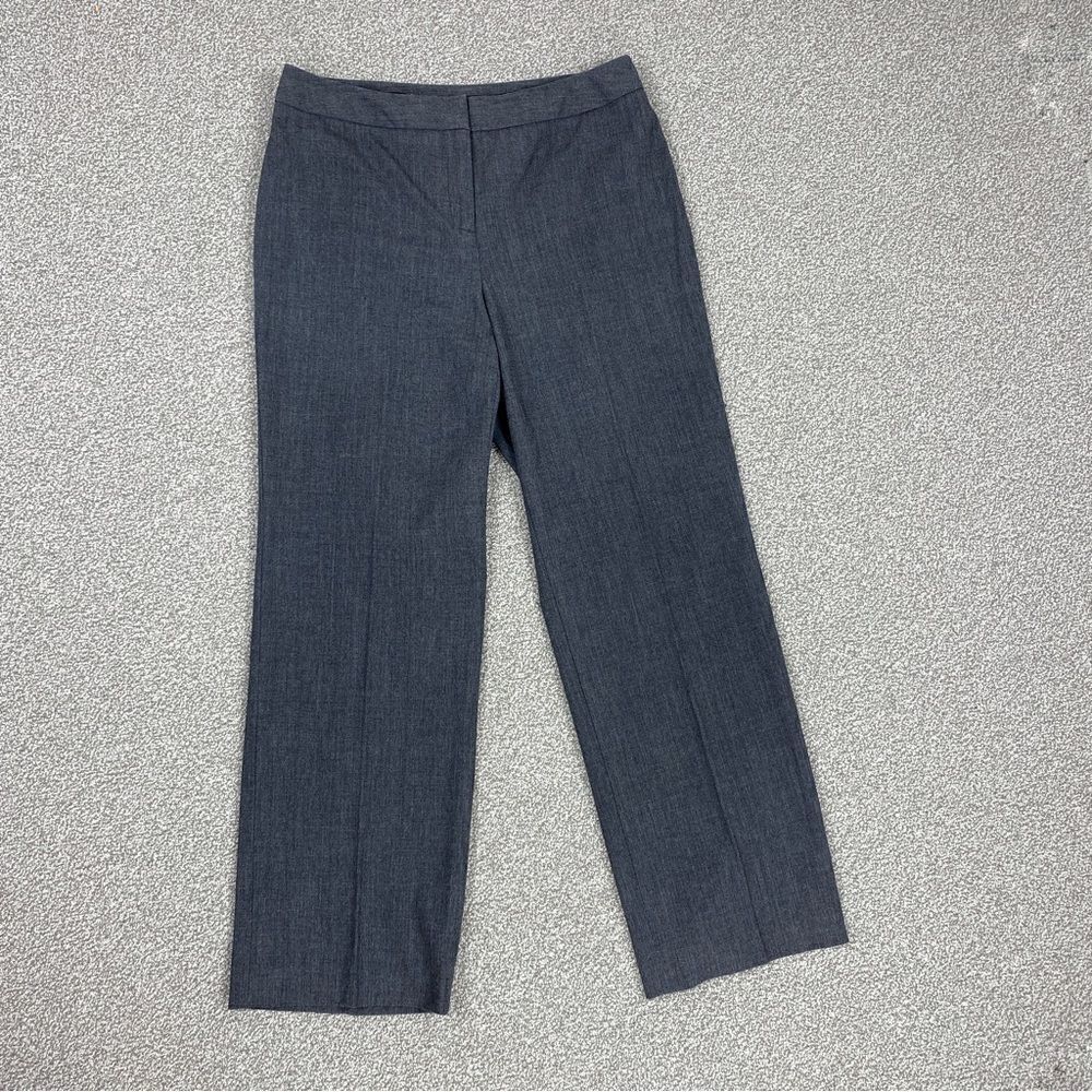 Style & Co. Petite Straight Leg Flat Front Pants Gray 10P Slacks Office Stretch